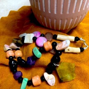 Handmade one of a kind mixed stone necklace
